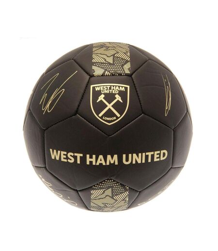 West Ham United FC - Ballon de foot (Noir mat / Doré) (Taille 1) - UTTA9662