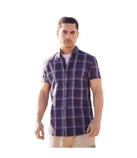 Mens ss25 checked shirt navy/blue/red Lambretta