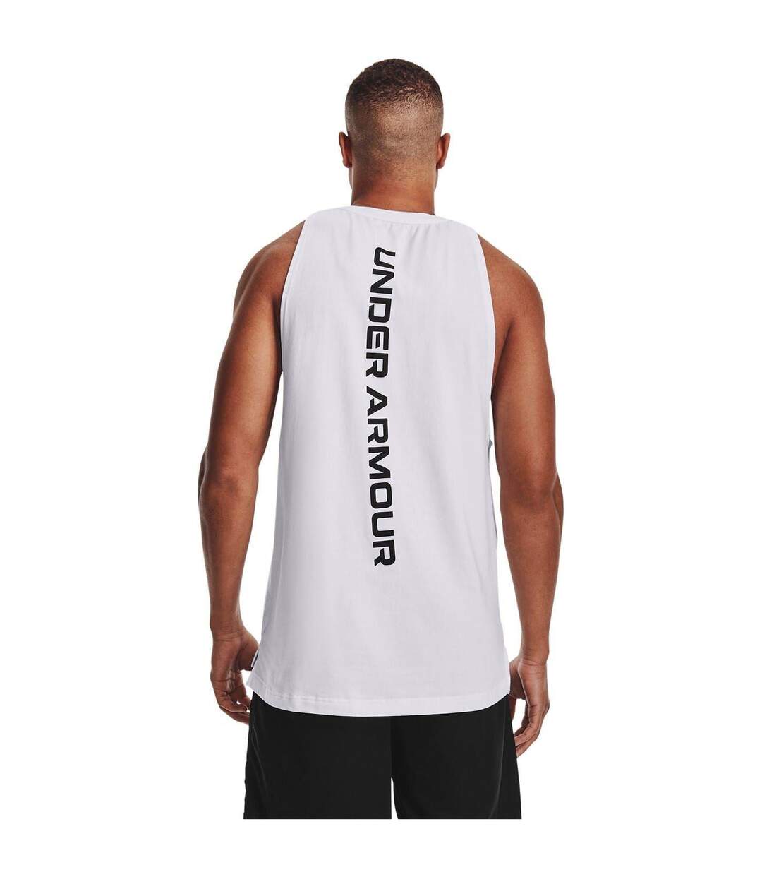 Mens Baseline Tank Top White Black Under Armour-3