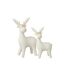 Statuette Renne Pailleté Lunettes 25cm Blanc-2