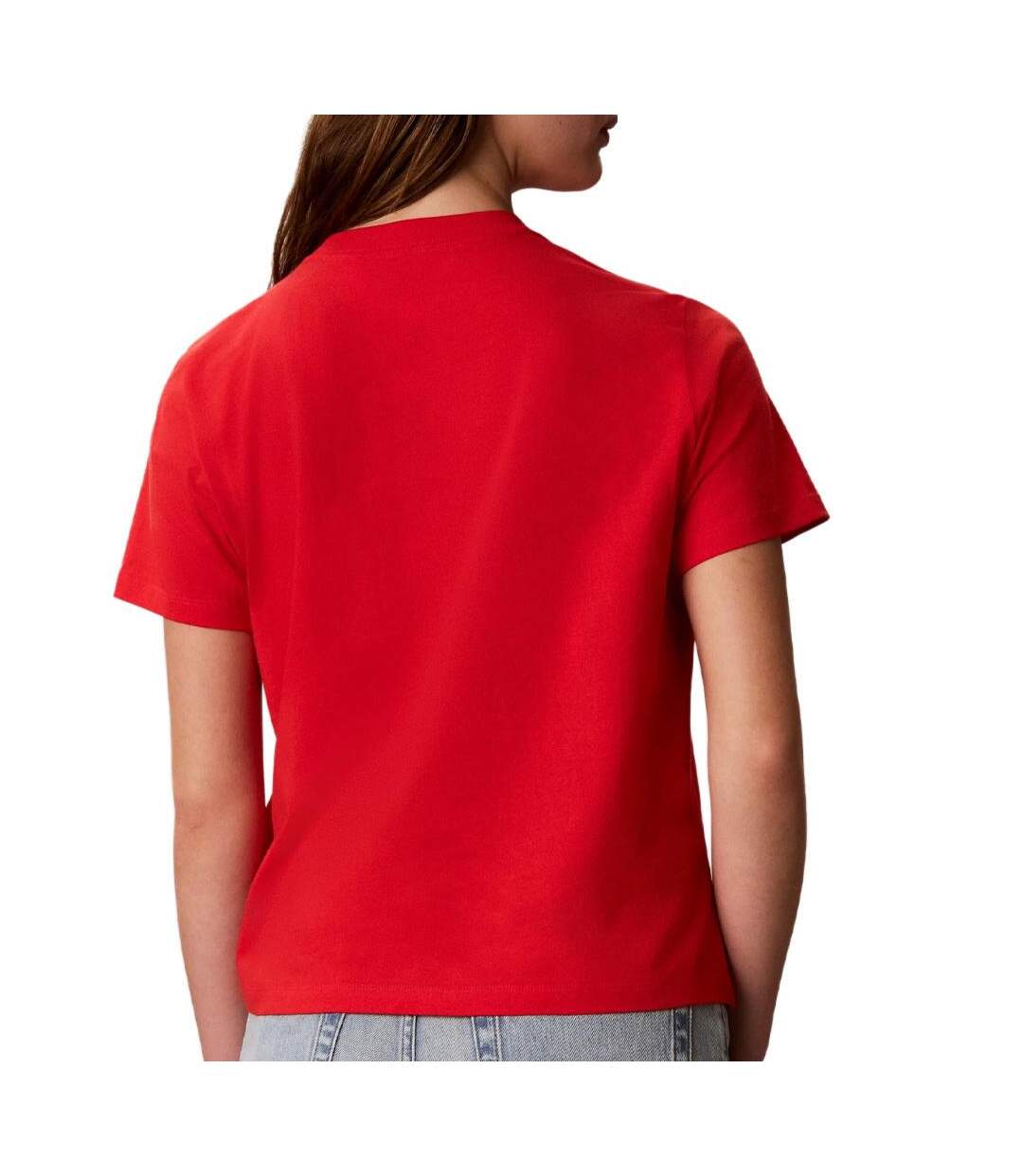 T-Shirt rouge femme calvin klein jeans classic script-2