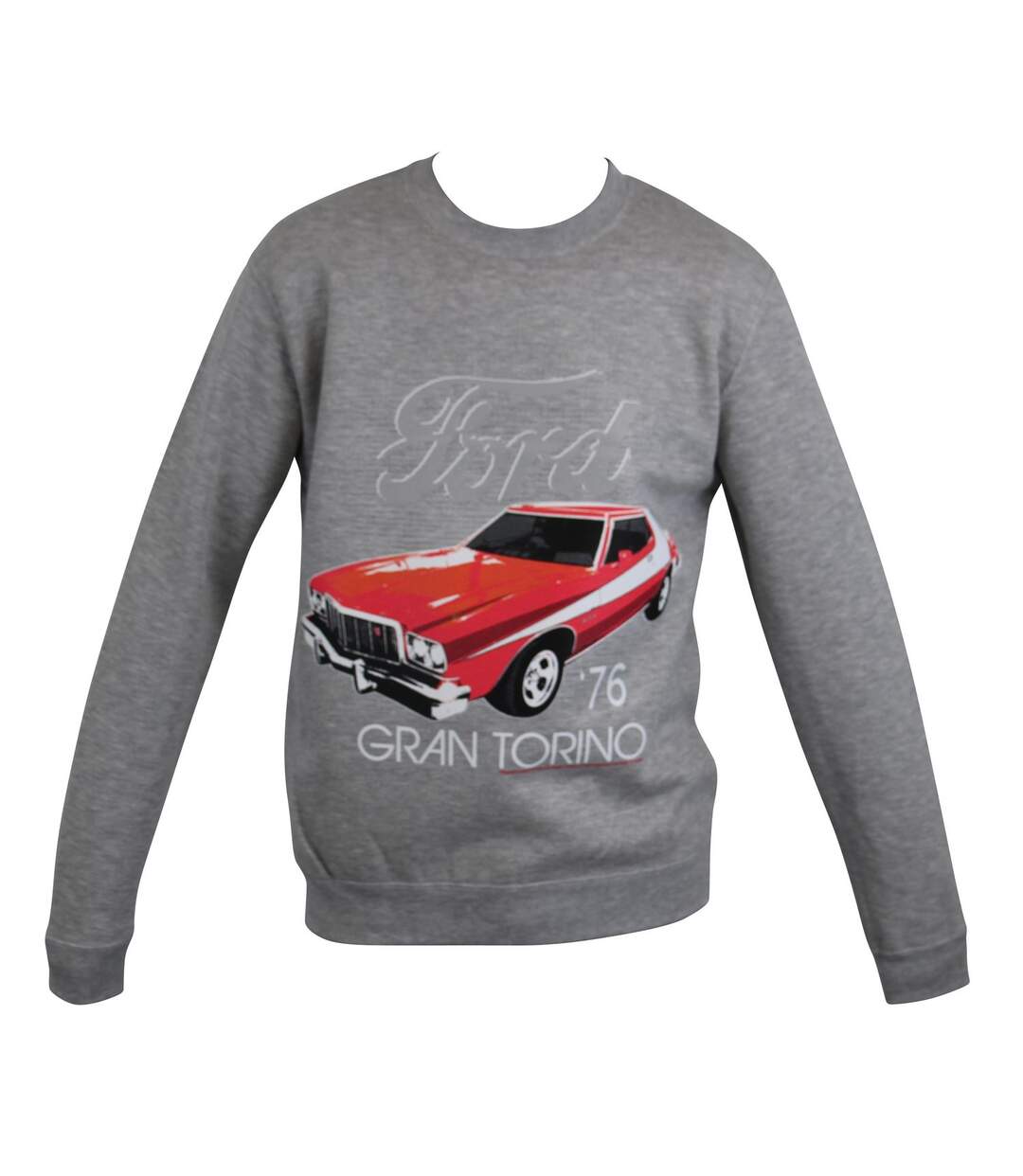 Sweat-shirt motif FORD GRAN TORINO 76 - 22498 - gris chiné