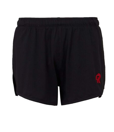 Womens/ladies Inky Running Shorts Black Red Run