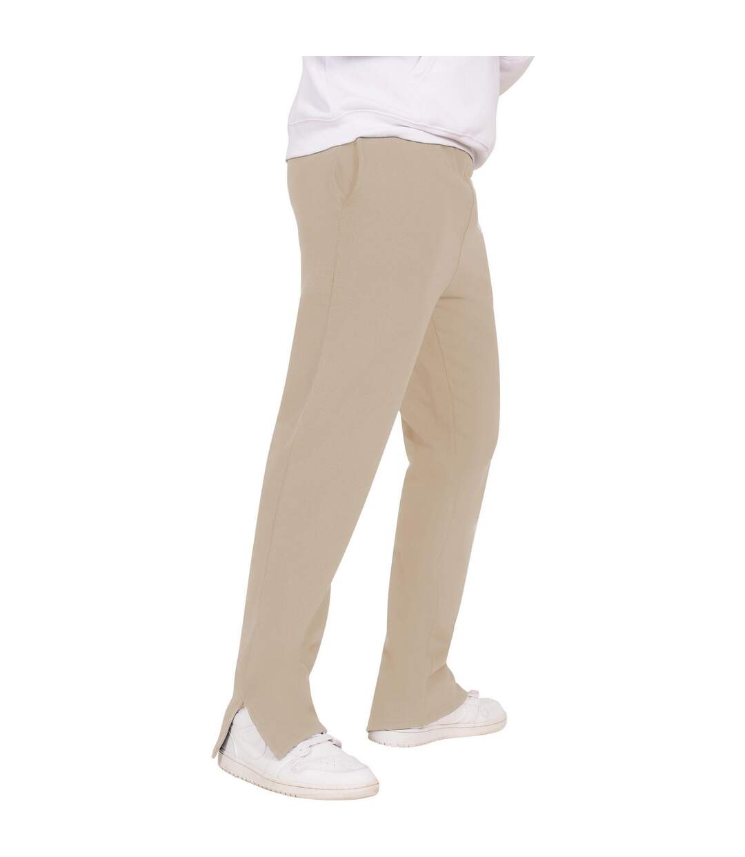 Mens blended core ringspun cotton regular jogging bottoms ecru Casual Classics-1
