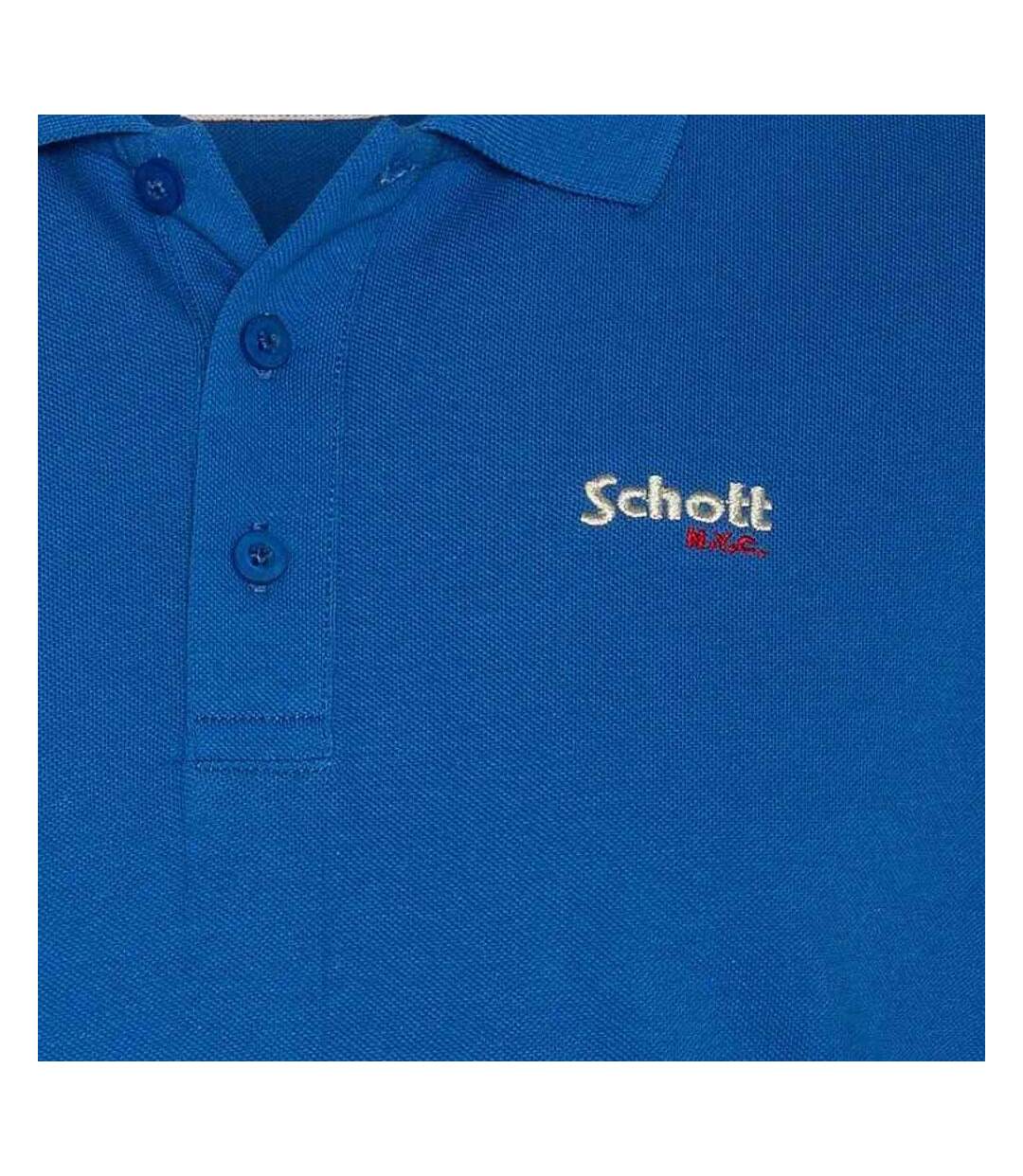 Polo Bleu Homme Schott S0022 - S-3