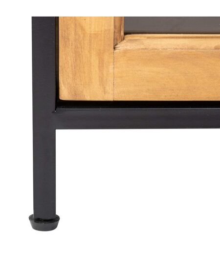 Buffet vitré design en métal Baris - L. 102 x H. 101 cm - Noir