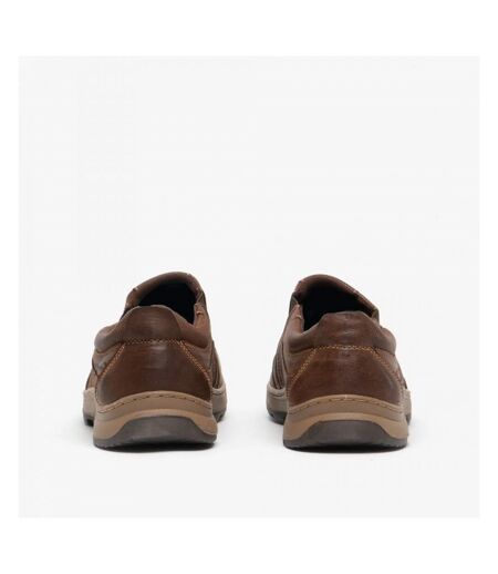 Hush Puppies Mens Jasper Slip On Leather Shoes (Brown) - UTFS6073