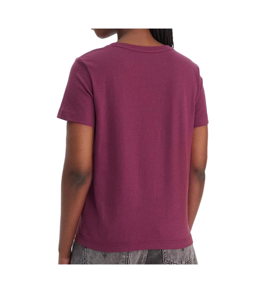 T-Shirt bordeaux femme calvin klein jeans archive lv047b205g-2