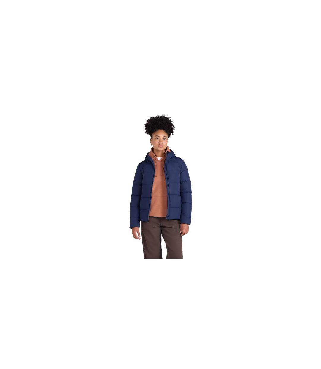 Womens/ladies Tech Midweight Down Jacket Navy Animal-1