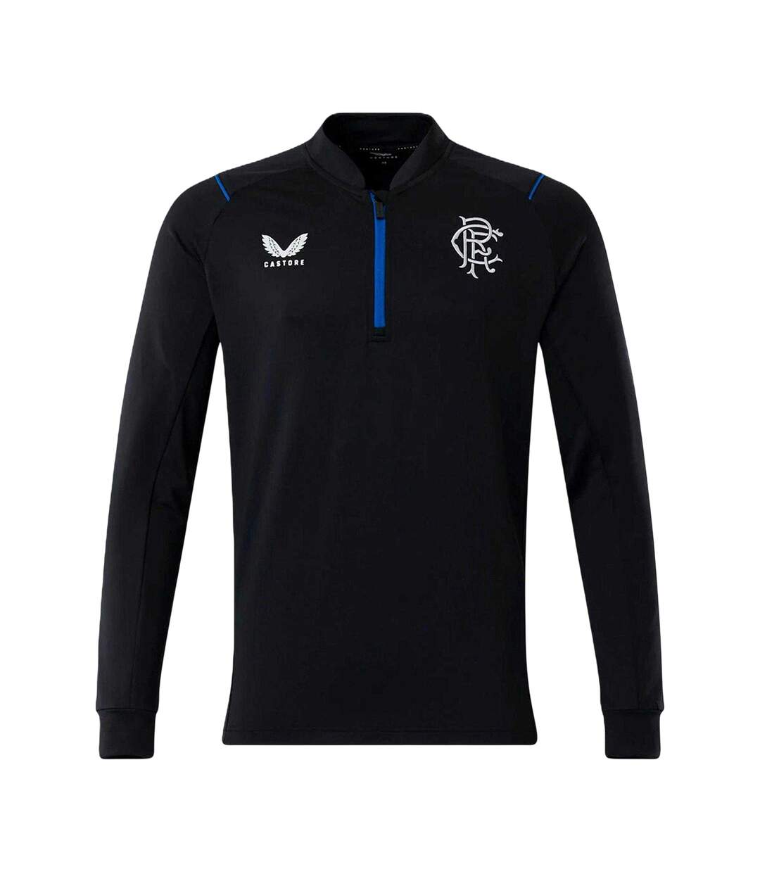 Mens Rangers Fc Quarter Zip Training Fleece Top Black Castore-1