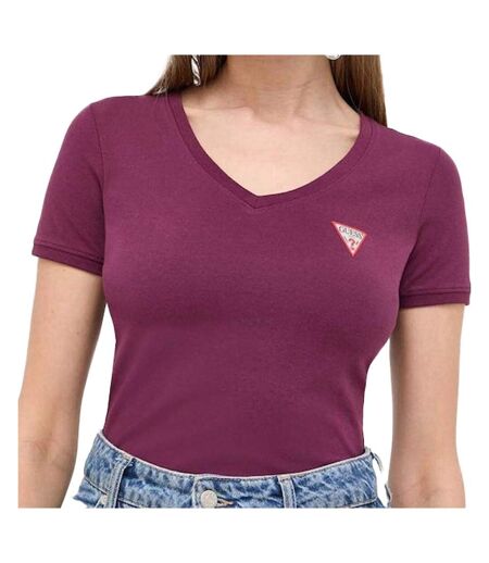 T-shirt Violet Femme Guess Mini Triangle - S