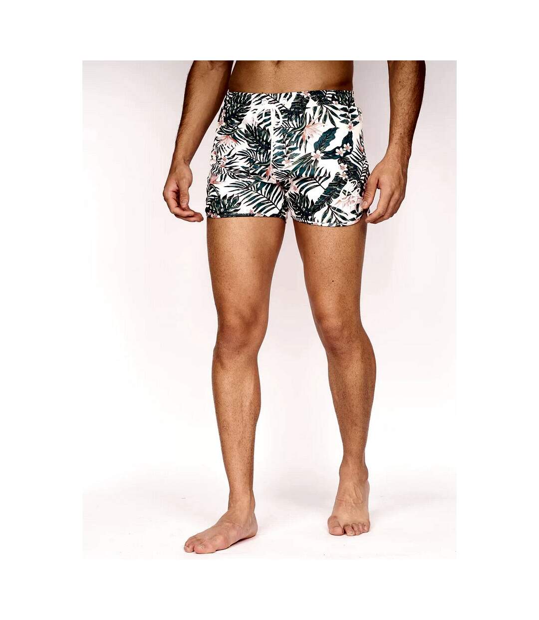 Short de bain homme blanc cassé / blanc Crosshatch