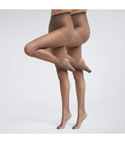 Lot de 2 collants transparents en voile et Lycra Ultra Resist