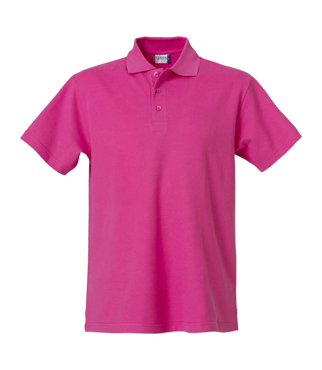 Mens Basic Polo Shirt Bright Cerise Clique-1