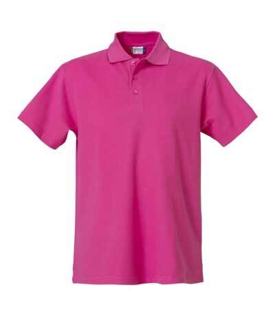 Mens Basic Polo Shirt Bright Cerise Clique