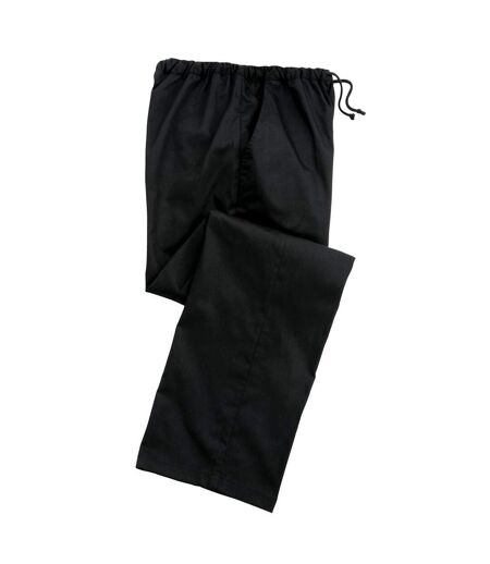 Premier Unisex Adult Essential Checked Chef Trousers (Black)