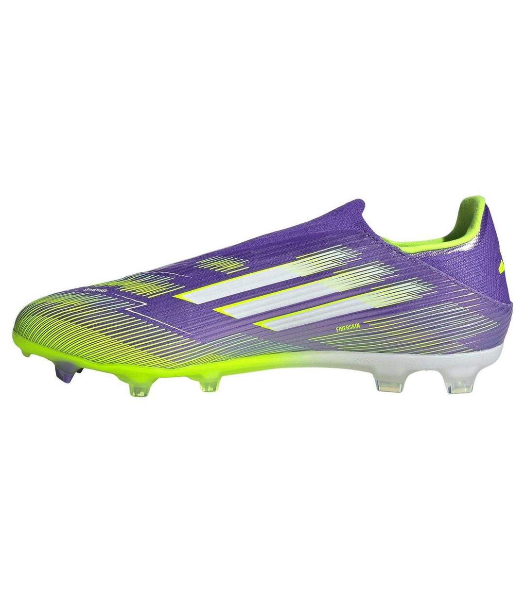 Mens F50 League Laceless Firm Ground Football Boots Purple White Adidas-3