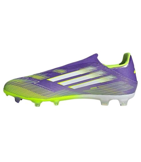 Mens F50 League Laceless Firm Ground Football Boots Purple White Adidas