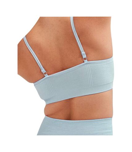 Womens/ladies melange seamless 3d sports bra sky blue TriDri