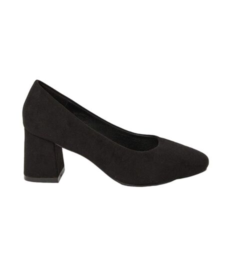 Womens/ladies Elise Extra Wide Court Shoes Natural Black Dorothy Perkins