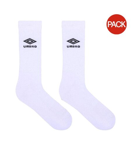 Pack Of 3  Mens Staple 1/2 Cushioned Terrycloth Sports Socks  White Black Umbro