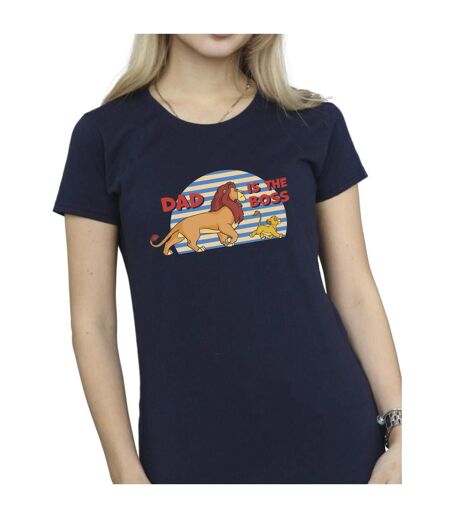 Disney Femme/Ladies The Lion King Dad Boss Cotton T-Shirt (Bleu marine) - UTBI25324