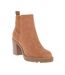 Womens/ladies Barbara Block Heel Chelsea Boots Cognac Only-1