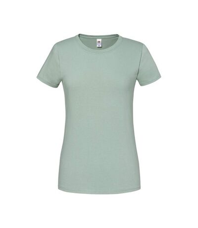 Womens/ladies premium ringspun cotton lady fit t-shirt azure blue Fruit of the Loom