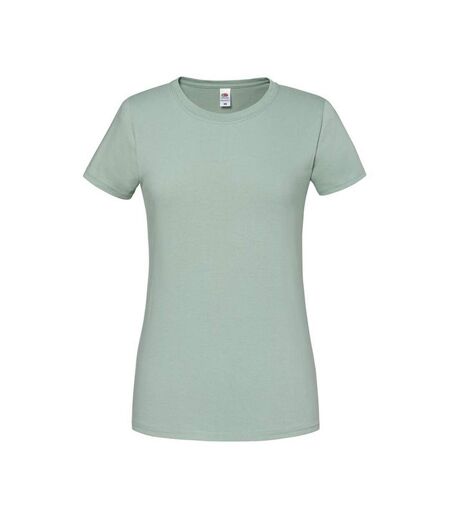 Womens/ladies premium ringspun cotton lady fit t-shirt azure blue Fruit of the Loom
