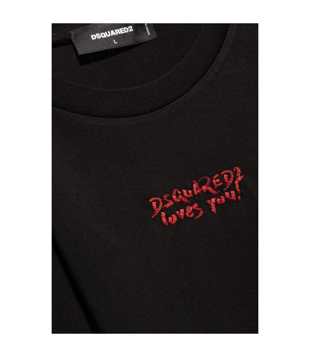 T-shirt Motif/style Logo Loves You Homme Noir DSquared2-4