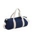 Bagbase Plain Varsity Barrel/Duffel Bag (20 Liters) (French Navy/Off White) (One Size)
