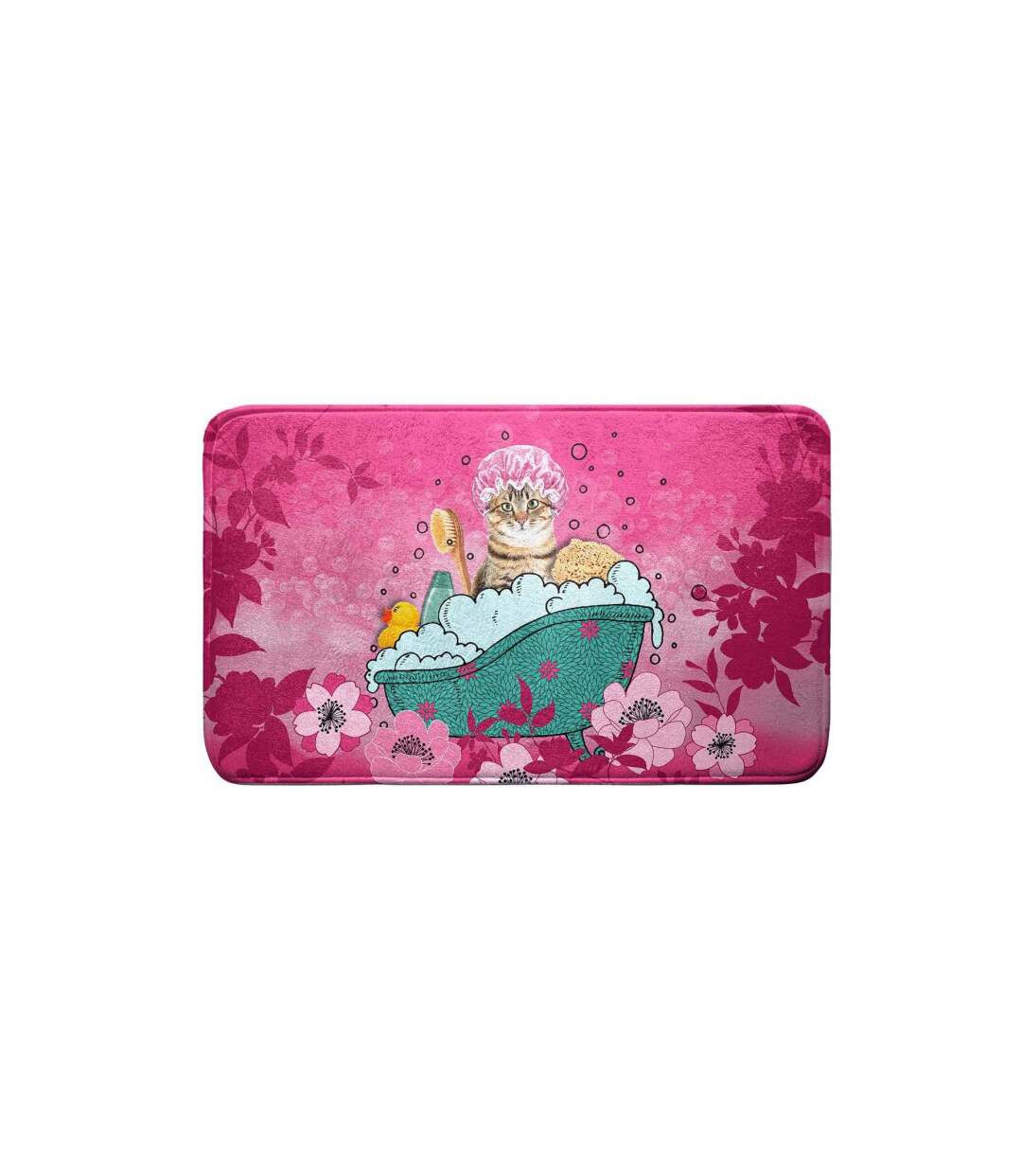 Tapis de Salle de Bain Chatibulle 45x75cm Rose-1