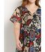 Robe courte évasée volantée voile imprimé-3