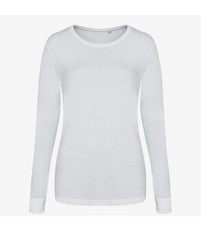 AWDis Womens/Ladies Girlie Long Sleeve Tri-Blend T-Shirt (Solid White)