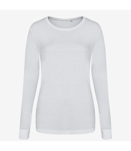 AWDis Womens/Ladies Girlie Long Sleeve Tri-Blend T-Shirt (Solid White)