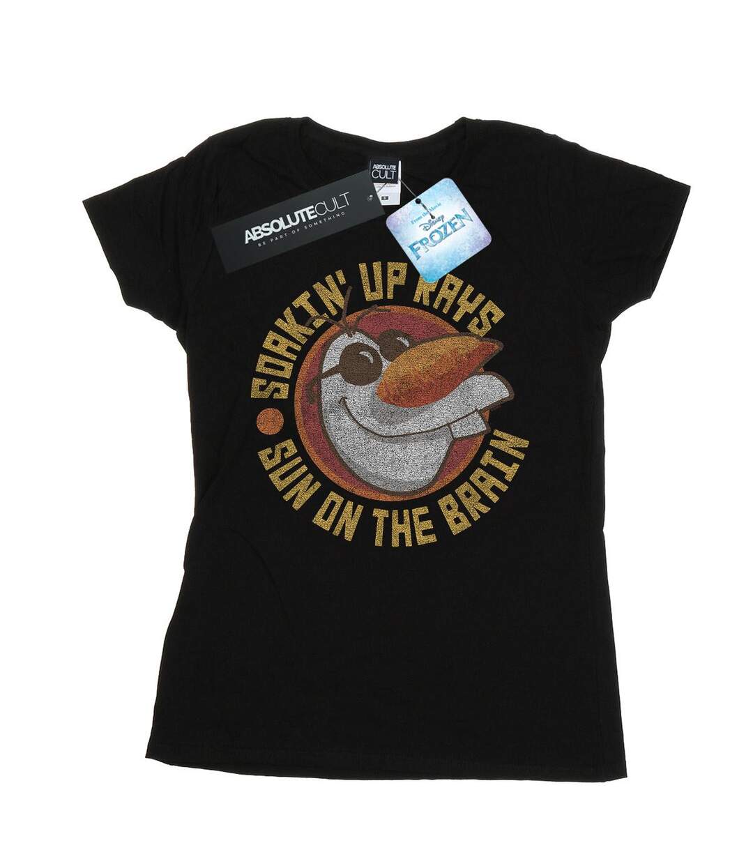 Disney T-shirt en coton Femme/Femme Frozen Olaf Sun On The Brain (Noir) - UTBI21974-1