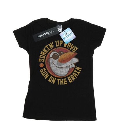 Disney T-shirt en coton Femme/Femme Frozen Olaf Sun On The Brain (Noir) - UTBI21974