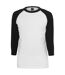 T-shirt Manches ¾ Motif/style Contrasté Homme Blanc Noir Urban Classics-1