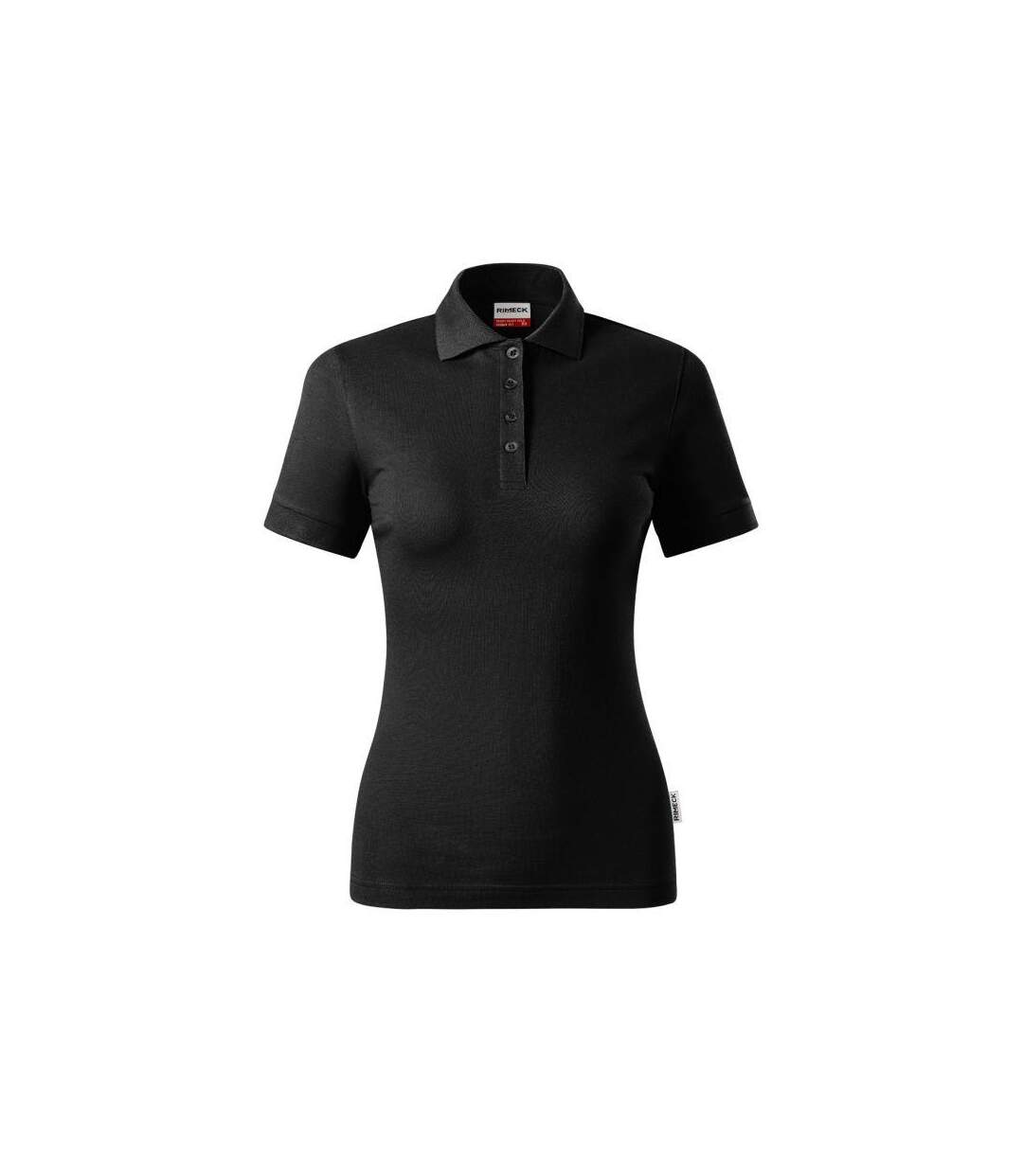 Womens/ladies Resist Heavyweight Polo Shirt Black Rimeck-2
