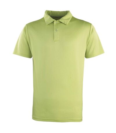Premier Unisex Coolchecker Studded Plain Polo Shirt (Lime)