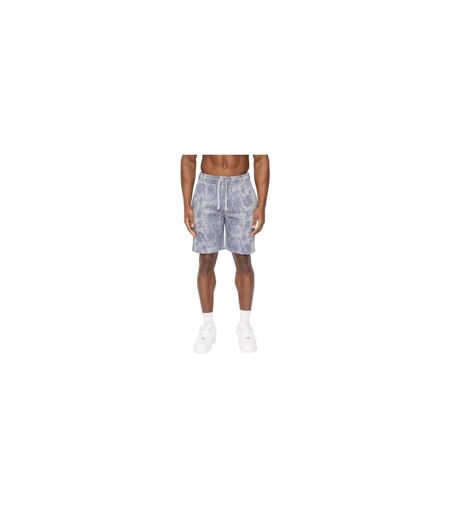 Short De Jogging Motif/style Camouflage Bardon Homme Bleu Acier Camouflage Crosshatch