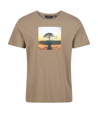 Regatta Mens Cline VI Tree Cotton T-Shirt (Gold Sand) - UTRG6636