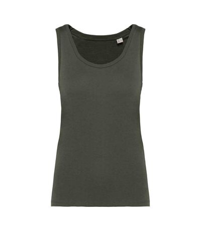 Womens/ladies Tank Top Organic Khaki Native Spirit