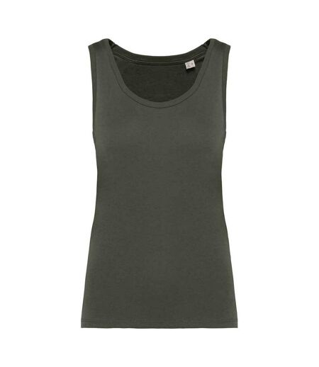 Womens/ladies Tank Top Organic Khaki Native Spirit