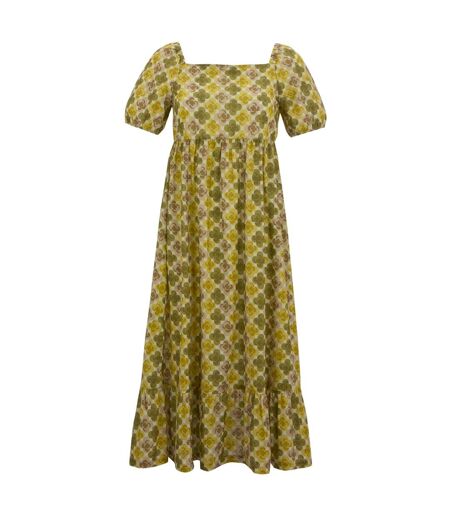 Womens/ladies Orla Kiely Flower Summer Midi Dress Multicoloured Yellow Regatta