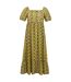 Womens/ladies Orla Kiely Flower Summer Midi Dress Multicoloured Yellow Regatta-2