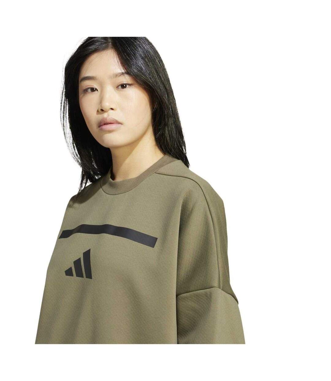 Womens/ladies Z.n.e. Primeknit Sweatshirt Olive Strata Adidas-3