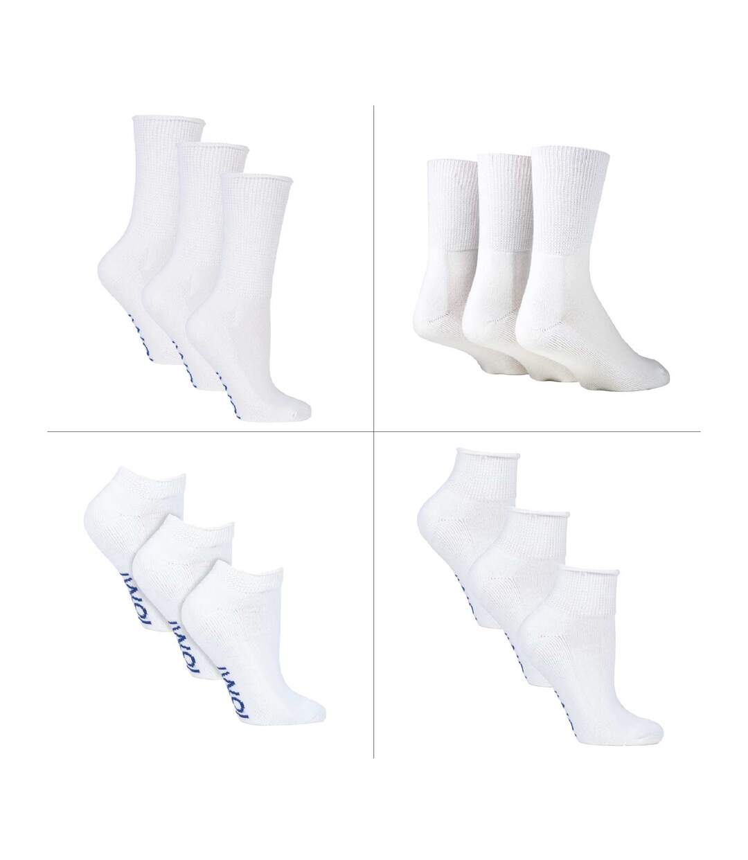 Lot de 12 paires de chaussettes unisexes pour diabétiques-1