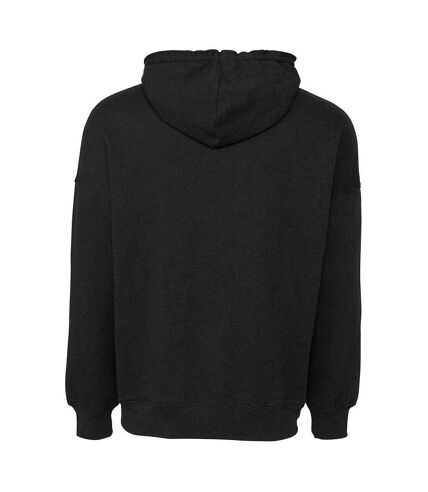 Unisex adult raw seam hoodie black heather Bella + Canvas