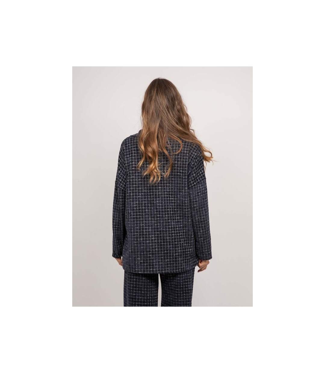 Haut à carreaux col chemise FARKANE - Dona X Lisa-2